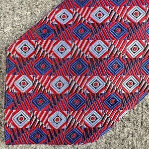 Gladson Red Tie Macclesfield Silk Chester England Made in Italy